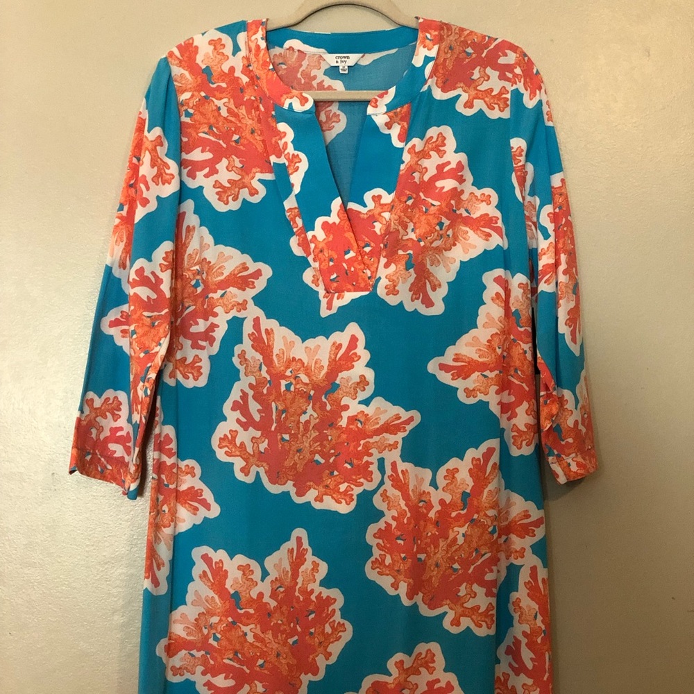 Coral and Blue Crown & Ivy Dress